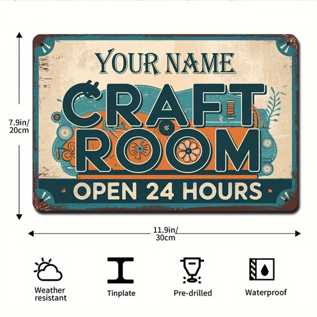 Art Craft Quotes - Papan Tanda Ruang Kerja Logam Vintage