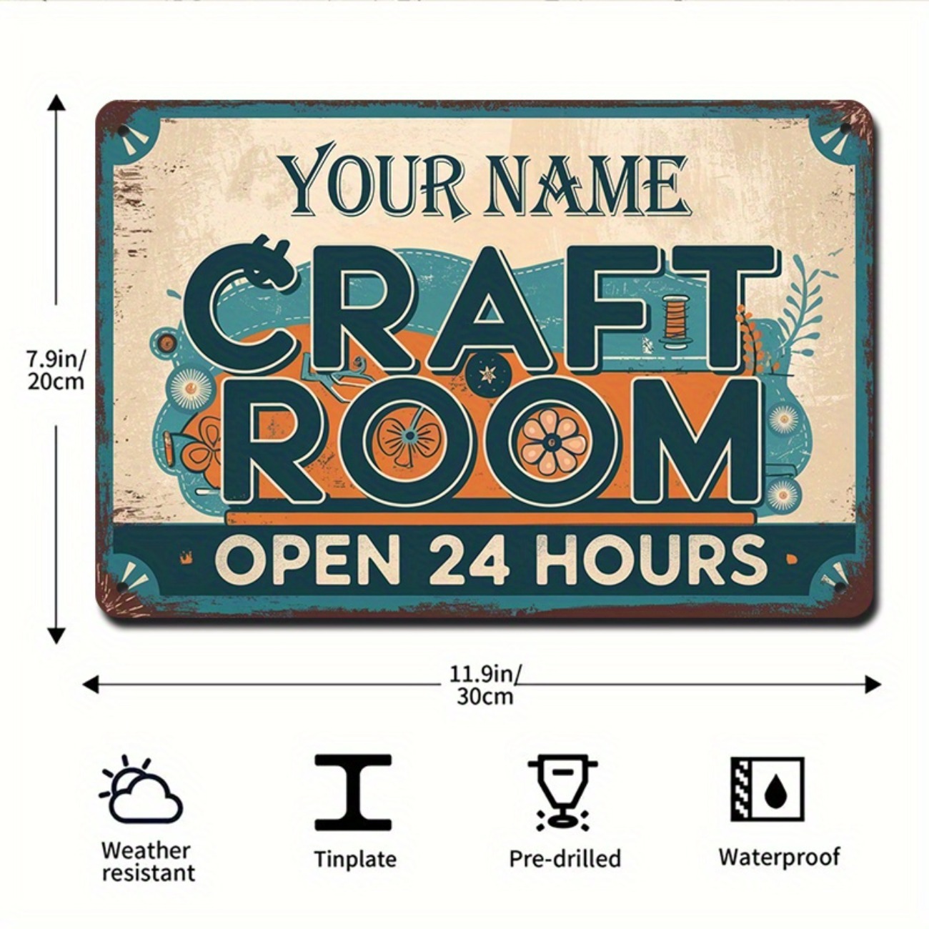 Art Craft Quotes - Papan Tanda Kamar Kerajinan Logam Vintage