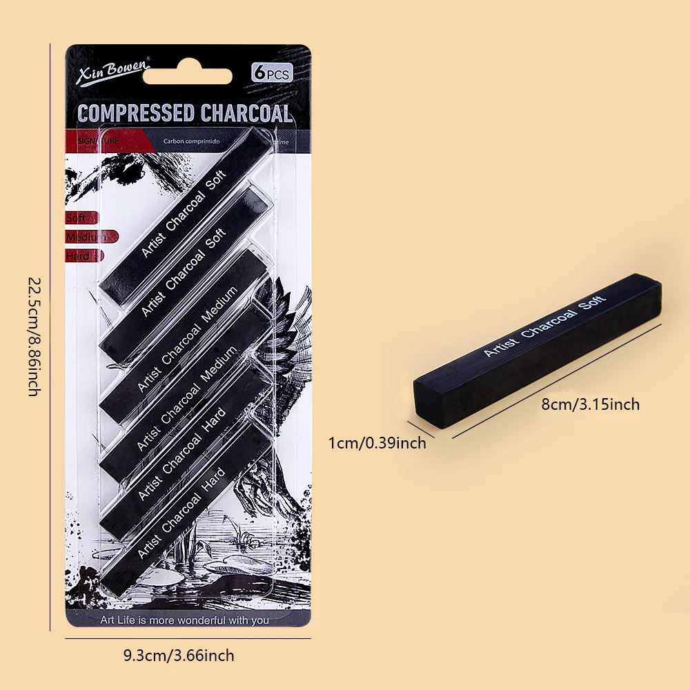 Sketching Charcoal Set - 6 buah Set arang sketsa tongkat