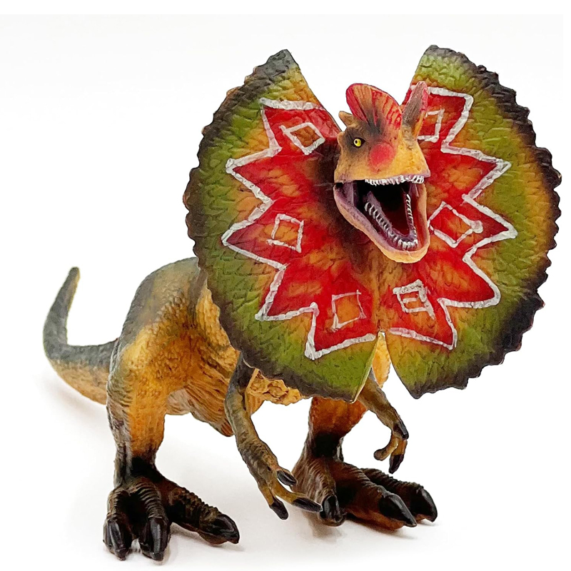Art Craft Dinosaur - Mainan Dilophosaurus, mainan dinosaurus dengan mulut
