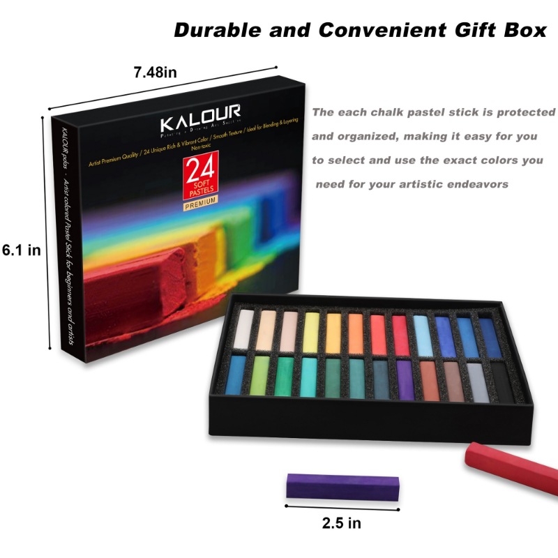 Sketching Charcoal Set - 24 Warna Set Pastel Lembut Masters