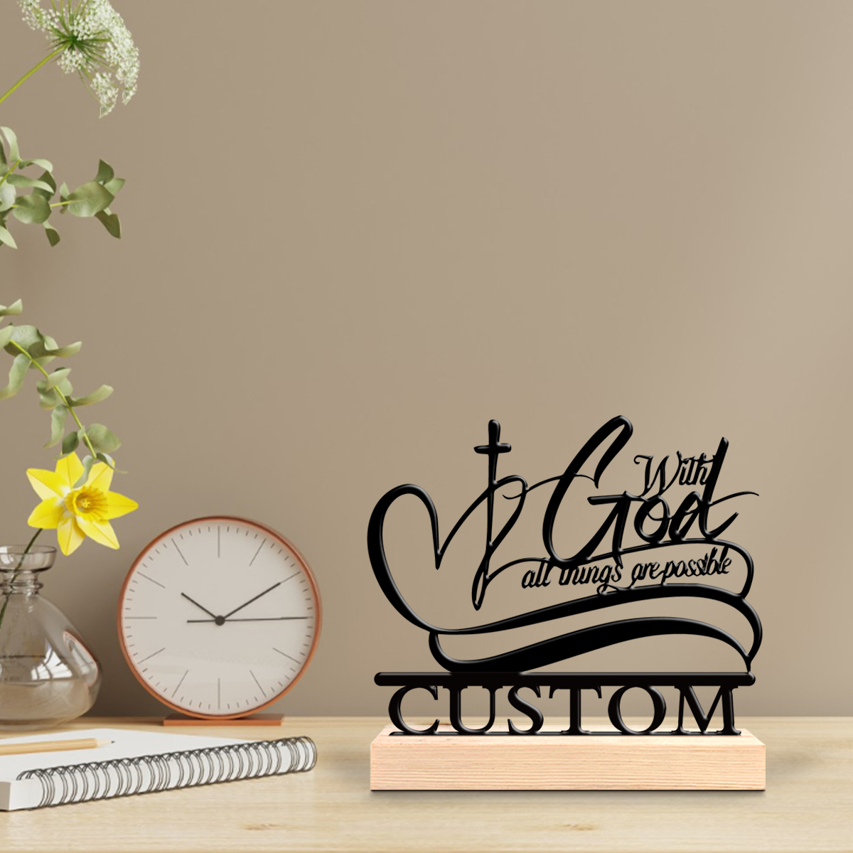 Art Craft & Architecture - 1pc Patung Logam Kreatif Cinta Kristen