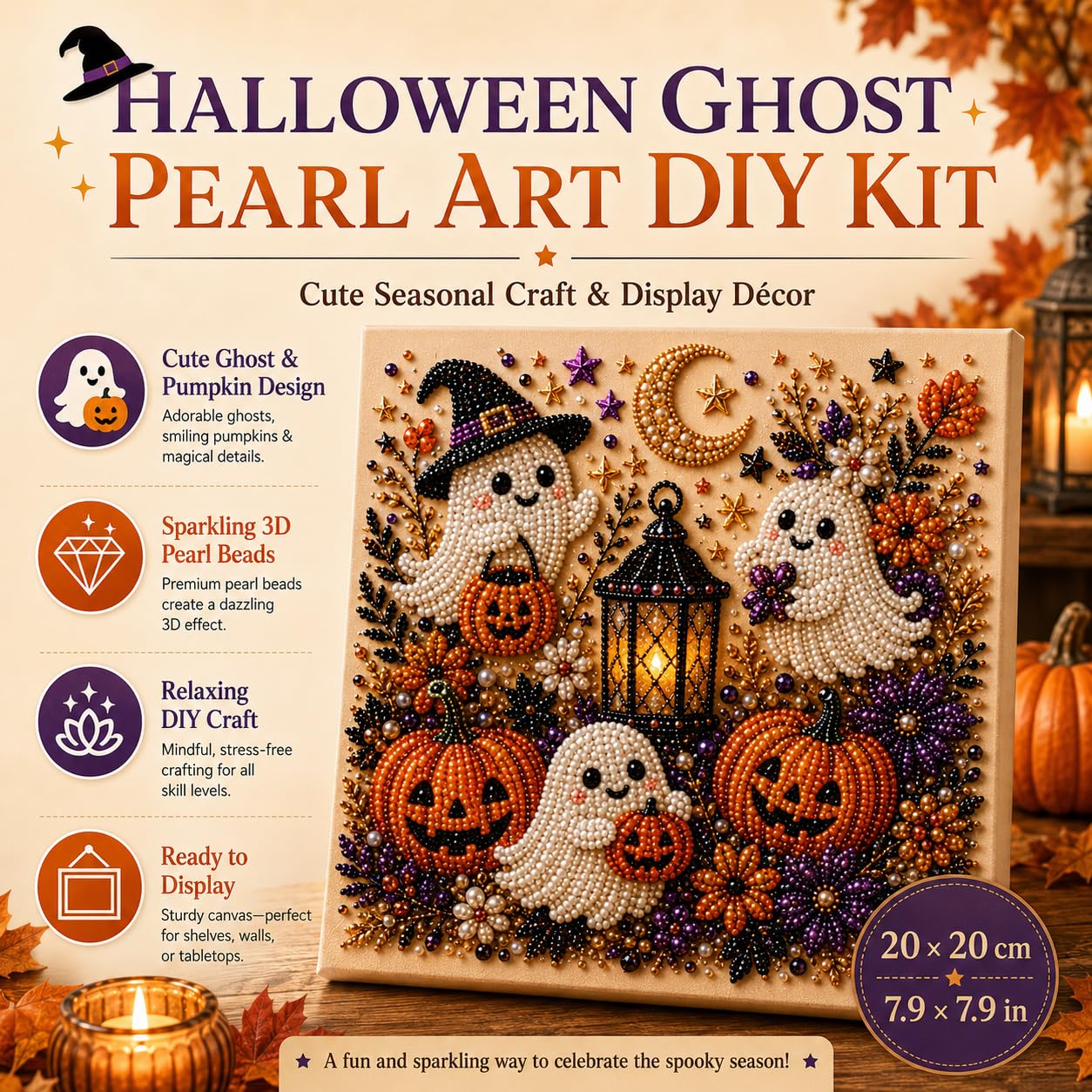 @Halloween Ghost Pearl Art Kit - Art Craft Adult ulasan dan harga