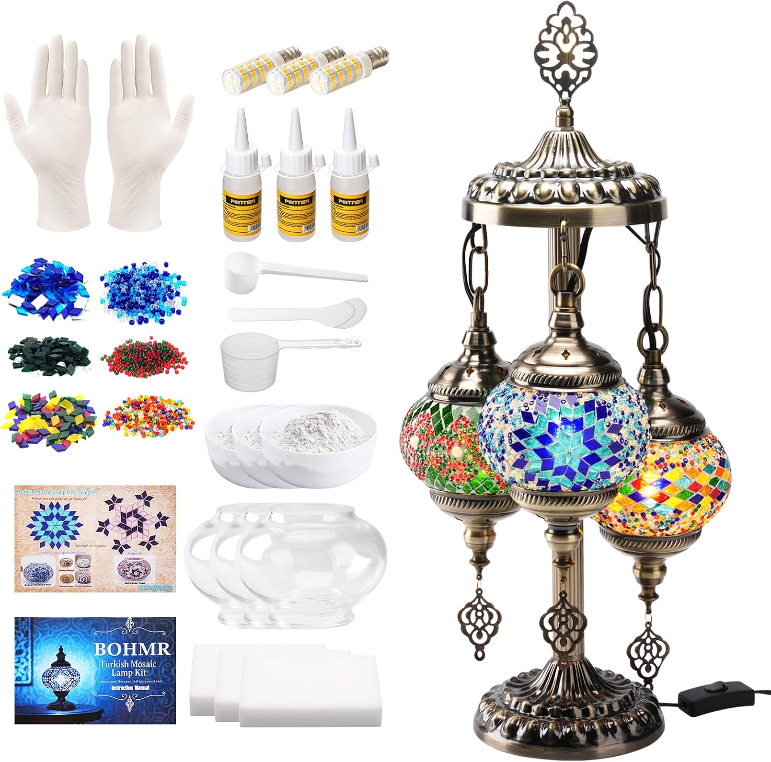Kit Lampu Mosaik Turki 3 Globe - Art Craft Adult ulasan dan harga