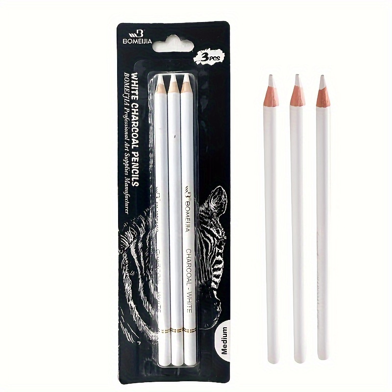 Set Pensil Arang Putih 3/6 Bua - Sketching Charcoal Set ulasan dan harga
