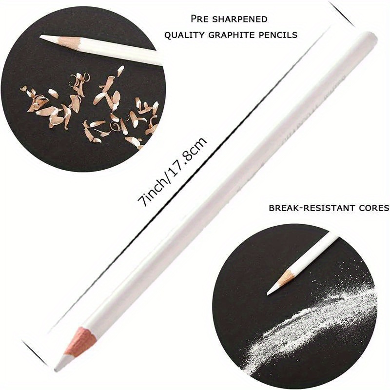 Set Pensil Arang Putih 3/6 Bua - Sketching Charcoal Set ulasan dan harga