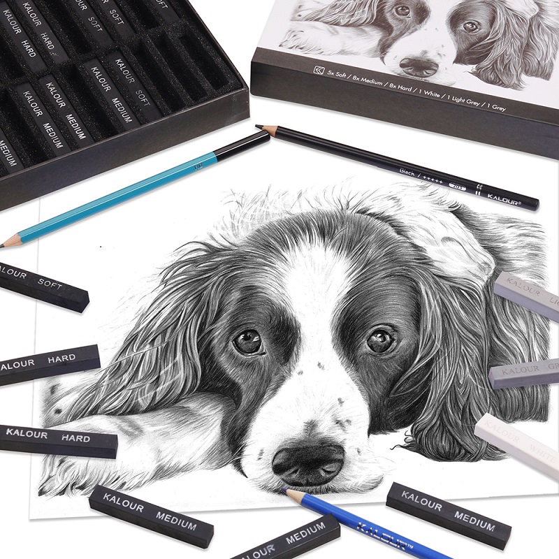 24 Warna Set Pastel Lembut Mas - Sketching Charcoal Set ulasan dan harga