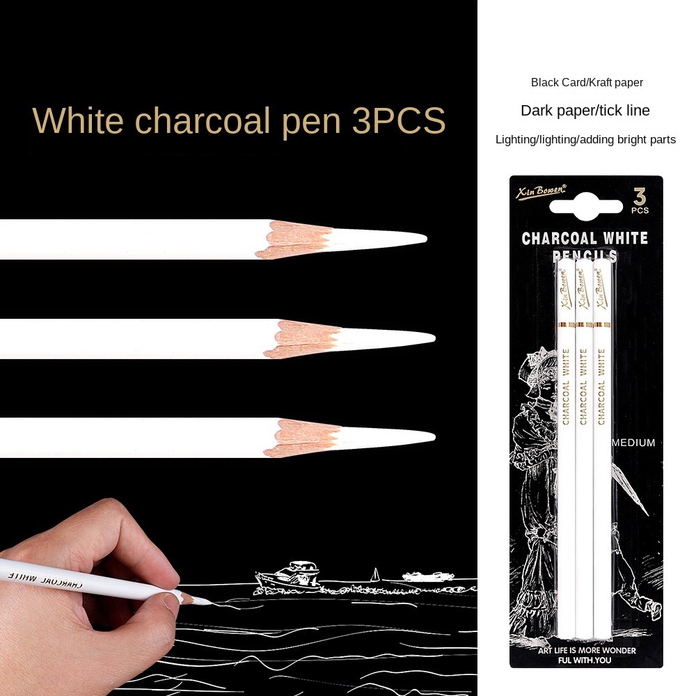 3 Buah Set Pensil Arang Lembut - Sketching Charcoal Set ulasan dan harga